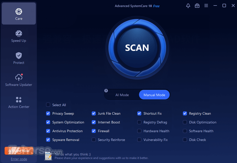 Advanced SystemCare Free Captura de Pantalla 1